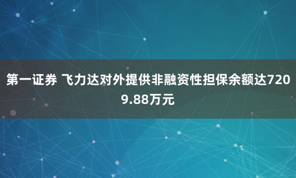 第一证券 飞力达对外提供非融资性担保余额达7209.88万元